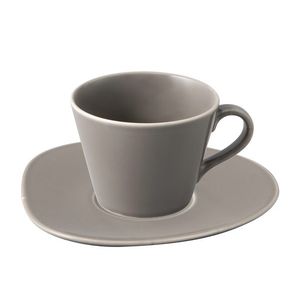 Ceasca si farfuriuta pentru cafea like. by Villeroy & Boch Organic Taupe 0.27 litri imagine