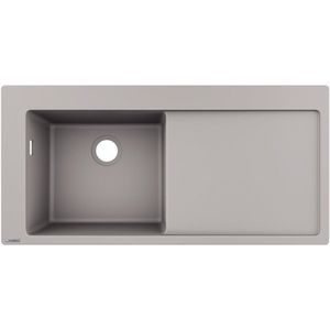 Chiuveta bucatarie Hansgrohe S514-F450 SilicaTec 450 51x105x19cm picurator dreapta concrete grey imagine