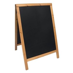 Tabla de scris pentru afisaj stradal Securit Duplo 85x54.5x44cm cu rama lemn pin teak imagine