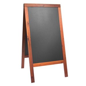 Tabla de scris pentru afisaj stradal Securit Duplo 125x69x56.5cm cu rama lemn pin mahon imagine