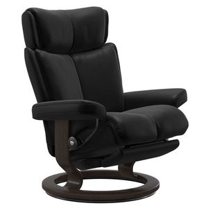 Fotoliu recliner Stressless Magic Classic Power cadru wenge tapiterie piele Batik Black imagine