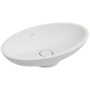 Lavoar tip bol Villeroy & Boch Loop&Friends 58.5x38 cm cu preaplin ventil ceramic montare pe blat finisaj Ceramic Plus imagine