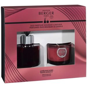 Set Maison Berger Mini Duality Duo Prune Bouquet Parfume 80ml + lumanare parfumata Angelique Noire 80g imagine