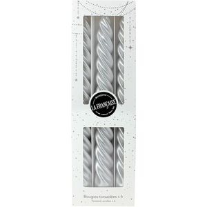 Set 6 lumanari La Francaise Colorama de Fetes Twist\'n Light h255mm argintiu imagine