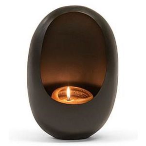 Suport lumanare Deko Senso Standing Egg 25x15x38cm metal zinc - auriu antichizat imagine