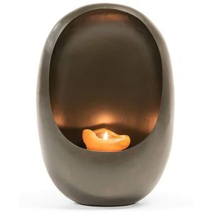 Suport lumanare Deko Senso Standing Egg 15x9x21cm metal zinc - auriu antichizat imagine