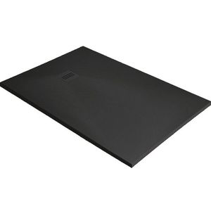 Cadita dus dreptunghiulara slim Radaway Kyntos F 130x80x3cm marmura negru imagine