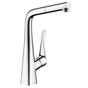 Baterie bucatarie Hansgrohe Metris dus extractibil crom imagine