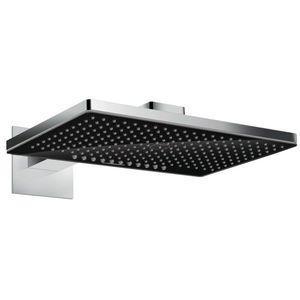 Palarie de dus Hansgrohe Rainmaker Select 460 cu 2 jeturi negru-crom si brat de perete 450mm imagine