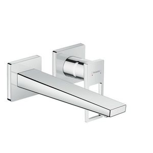 Baterie lavoar Hansgrohe Metropol de perete pipa 225mm fara ventil cu levier decupat necesita corp incastrat imagine