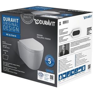 Set vas WC suspendat Duravit ME by Starck Compact Rimless cu capac inchidere lenta imagine