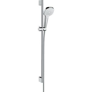 Set de dus Hansgrohe Croma Select E Vario EcoSmart 9l/min cu bara de 0.90m alb/crom imagine