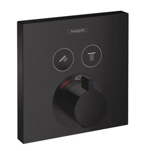 Baterie cada - dus termostatata Hansgrohe ShowerSelect cu montaj incastrat necesita corp ingropat negru mat imagine