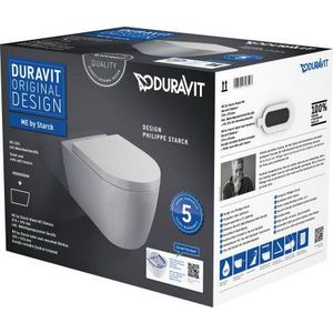 Set vas WC suspendat Duravit ME by Starck Rimless 57x37cm cu capac inchidere lenta imagine