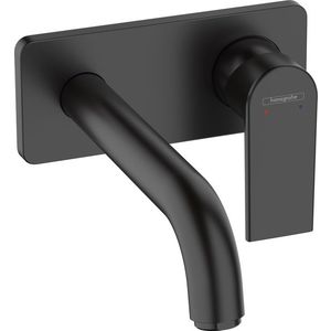 Baterie lavoar Hansgrohe Vernis Shape cu pipa 205mm montaj incastrat necesita corp ingropat negru mat imagine