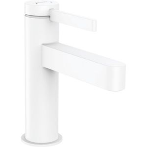 Baterie lavoar Hansgrohe Finoris 100 ventil push-open alb mat imagine