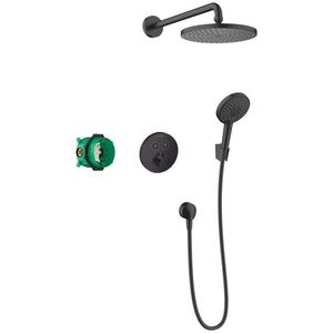 Sistem de dus incastrat termostatat Hansgrohe Raindance S 240 ShowerSelect S cu 2 consumatori negru mat imagine