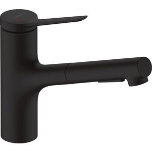 Baterie bucatarie Hansgrohe Zesis M33 150 dus extractibil cu 2 tipuri de jet negru mat imagine