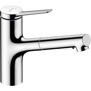 Baterie bucatarie Hansgrohe Zesis M33 150 ECO dus extractibil cu 2 tipuri de jet crom imagine