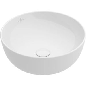 Lavoar tip bol Villeroy & Boch Artis 43cm CeramicPlus fara orificiu baterie fara preaplin montare pe blat alb Alpin imagine