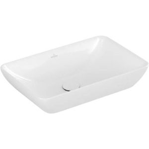 Lavoar tip bol Villeroy & Boch Venticello CeramicPlus 55x36cm cu preaplin montare pe blat alb Alpin imagine