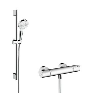 Baterie dus termostatata Hansgrohe Ecostat 1001 CL cu set de dus Crometta Vario cu bara 0.65m imagine