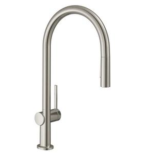 Baterie bucatarie Hansgrohe Talis M54 210 dus extractibil doua tipuri de jet si sBox finisaj inox imagine