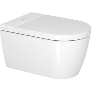 Set vas WC suspendat Duravit Starck f Plus compact 58cm si capac slim SensoWash cu functie de bideu imagine