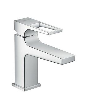 Baterie lavoar Hansgrohe Metropol 100 ventil push-open cu levier decupat pipa 127 mm imagine