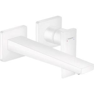 Baterie lavoar Hansgrohe Metropol de perete pipa 225mm fara ventil necesita corp incastrat alb mat imagine