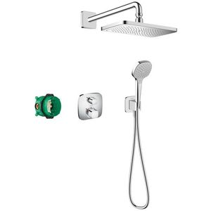 Sistem de dus incastrat termostatat Hansgrohe Croma E 280 Ecostat E cu 2 consumatori crom imagine