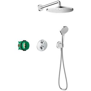 Sistem de dus incastrat termostatat Hansgrohe Croma 280 Ecostat S cu 2 consumatori crom imagine