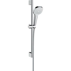 Set de dus Hansgrohe Croma Select E Vario EcoSmart 9l/min alb-crom cu bara de 0.65 m imagine