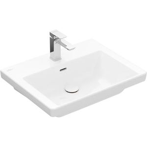 Lavoar Villeroy & Boch Subway 3.0 CeramicPlus 60x47cm cu preaplin si finisaj suplimentar alb Alpin imagine