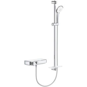 Baterie dus termostatata Grohe Grohtherm SmartControl cu set de dus cu bara de 900mm crom imagine