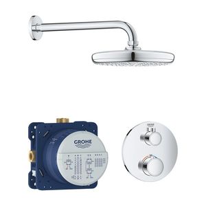 Sistem de dus incastrat Grohe Grohtherm Perfect Round Tempesta 210 cu 1 consumator crom imagine