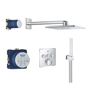 Sistem de dus incastrat Grohe Grohtherm SmartControl Perfect cu Rainshower SmartActive 310 Cube crom imagine