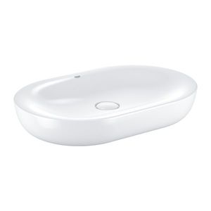 Lavoar oval tip bol Grohe Essence 60x40cm fara orificiu baterie fara preaplin PureGuard alb imagine