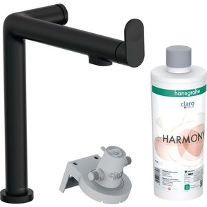 Baterie bucatarie Hansgrohe Aqittura M91 240 cu 3 cai si sistem filtrare negru mat imagine