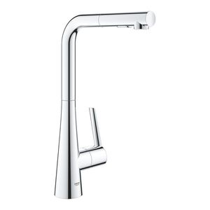 Baterie bucatarie Grohe Zedra cu dus extractibil dual spray pipa L crom imagine