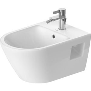 Bideu suspendat Duravit D-Neo 37x54cm WonderGliss alb imagine