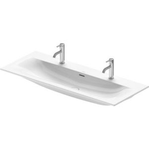 Lavoar dublu Duravit Viu 123x49cm montare pe mobilier WonderGliss alb imagine