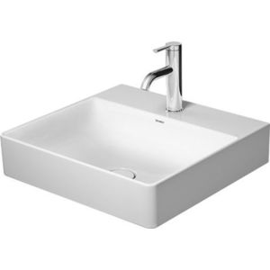 Lavoar Duravit DuraSquare 50x47cm fara preaplin montare pe mobilier cu capac ceramic pentru ventil inclus alb imagine