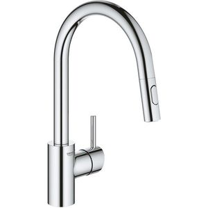 Baterie bucatarie Grohe Concetto cu dus extractibil dual spray pipa C crom imagine