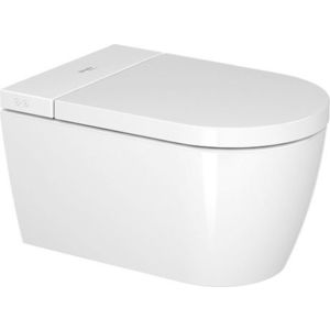 Set vas WC suspendat Duravit Starck f Lite compact 58cm si capac SensoWash cu functie de bideu imagine