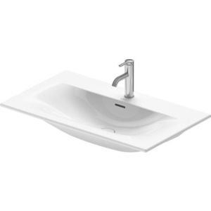 Lavoar Duravit Viu 83x49cm cu capac ceramic si ventil push-open inclus finisaj suplimentar imagine