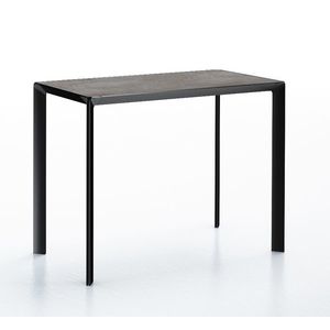 Masa consola Dexo Class Lite 120x45cm h74cm baza metal negru blat ceramic Vulcano Nero imagine