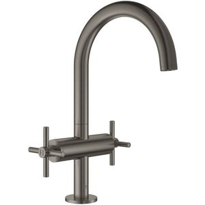 Baterie lavoar Grohe Atrio L cu dubla comanda manere in cruce brushed hard graphite imagine