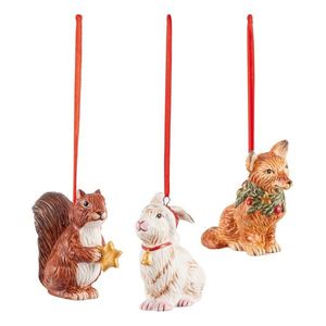 Set 3 decoratiuni brad Villeroy & Boch Nostalgic Ornaments Forest animals 6x7cm imagine