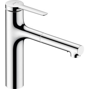 Baterie bucatarie Hansgrohe Zesis M33 cu pipa extractibila ComfortZone 160 sBox crom imagine